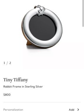 Tiffany & Co. Sterling Silver Round Frame with Rabbit Accent - Silver